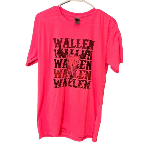🔹5/$25🔹 Gildan Morgan Wallen Hot Pink Short Sleeve Graphic T Shirt. Size Small - Picture 1 of 7